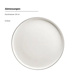 Mäser Tafelservice Sita mit schwarzem Rand 12–teilig