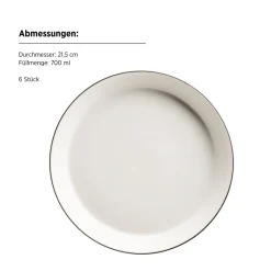 Mäser Tafelservice Sita mit schwarzem Rand 12–teilig