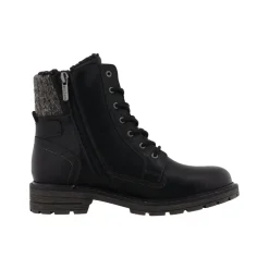 MUSTANG Schnürstiefelette aus pflegeleichtem Softmaterial mit Wollkragenabschluss