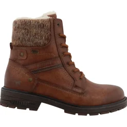 MUSTANG Schnürstiefelette aus pflegeleichtem Softmaterial mit Wollkragenabschluss