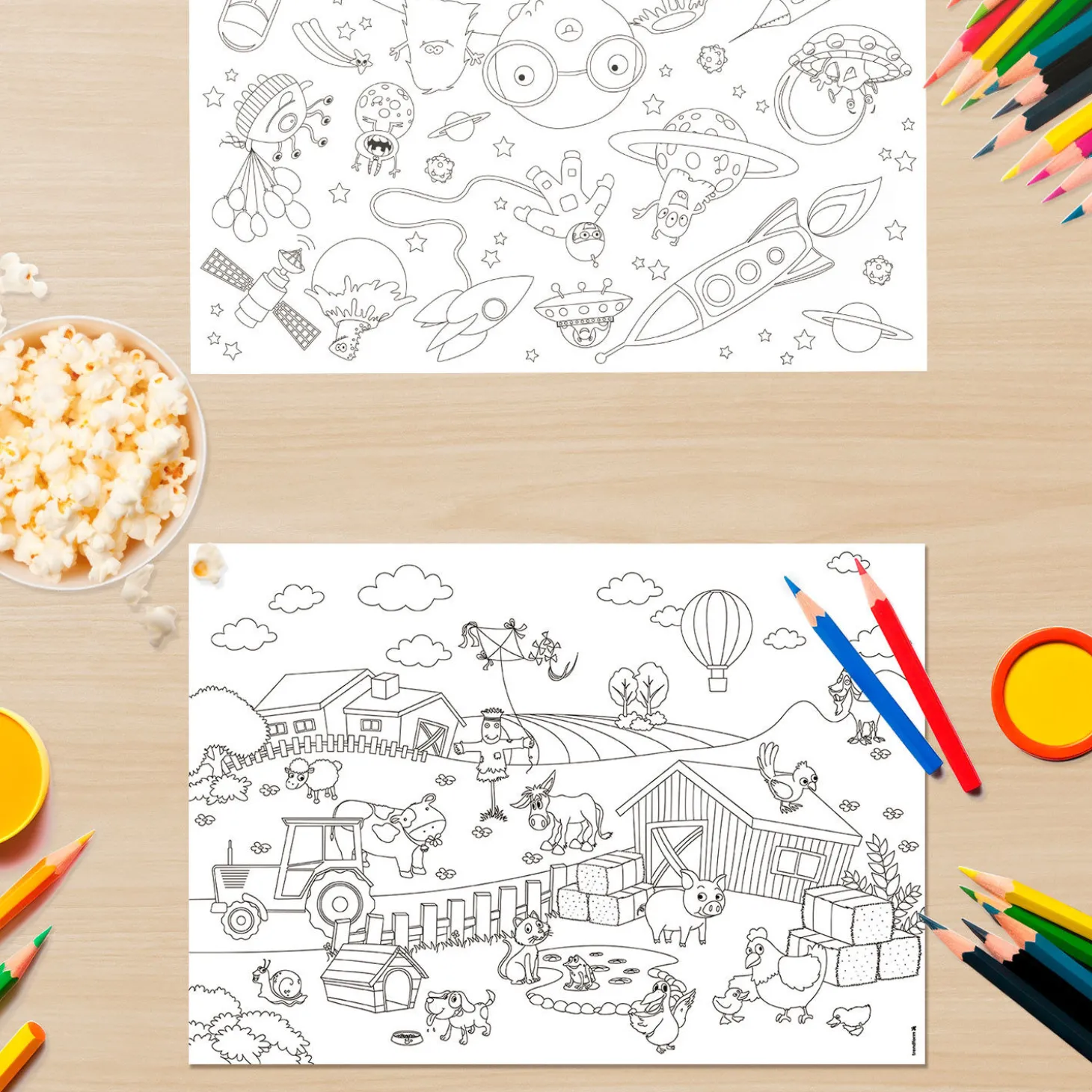 Papiertischset Kids Fun! Color-Me!