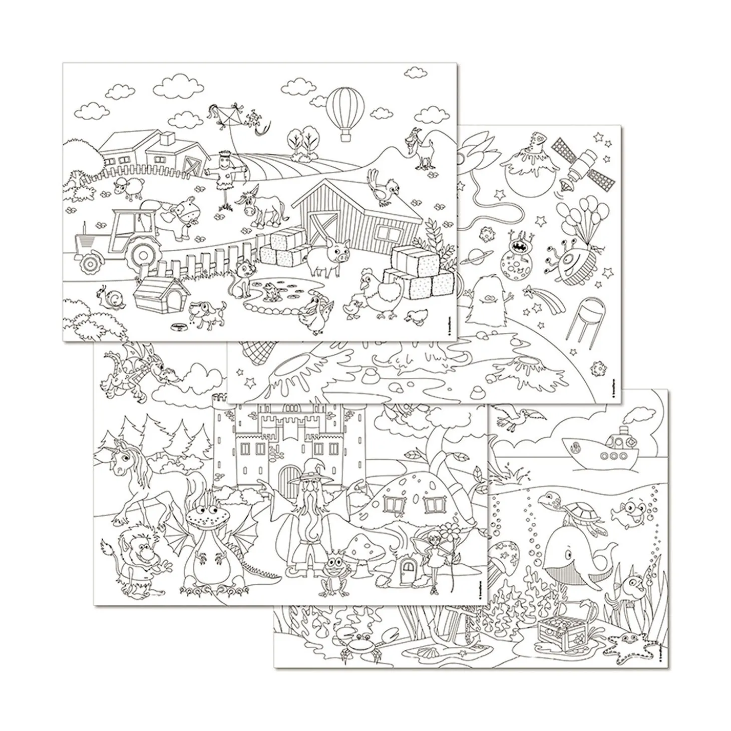Papiertischset Kids Fun! Color-Me!