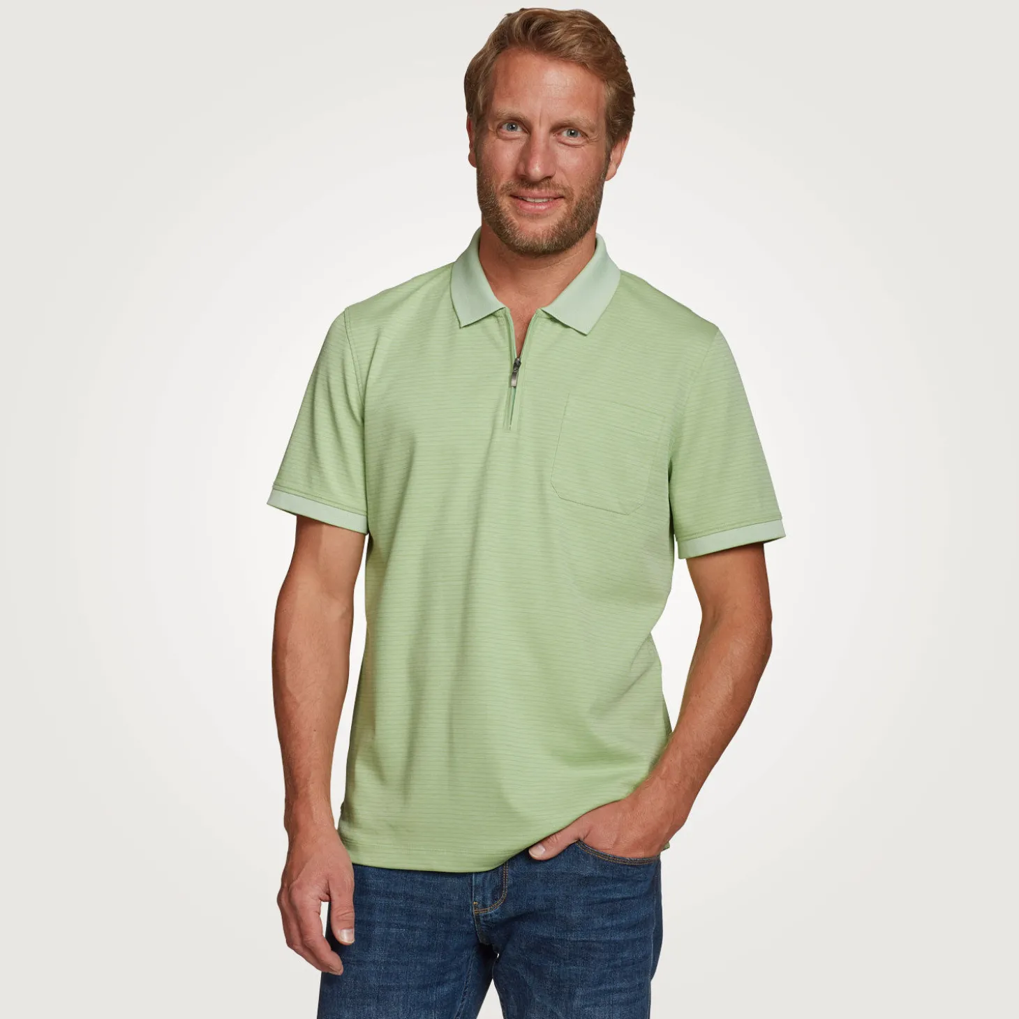 Poloshirt Herren mit Reissverschluss