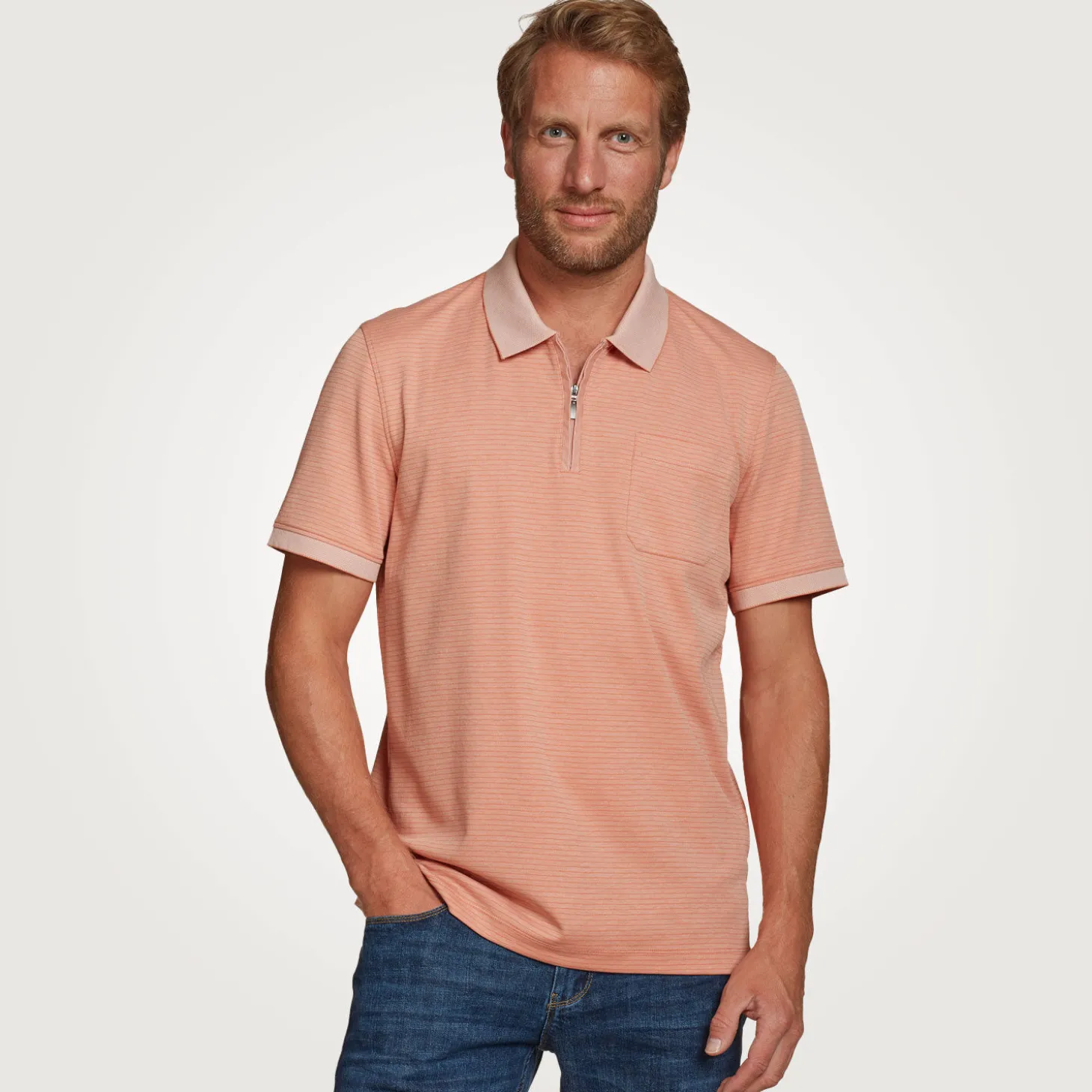 Poloshirt Herren mit Reissverschluss
