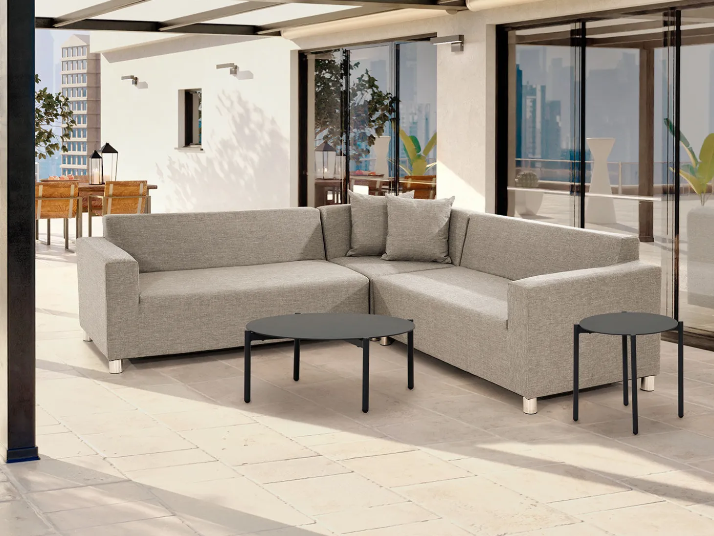 Quick-Dry-Lounge Eck-Sofa, 3-teilig