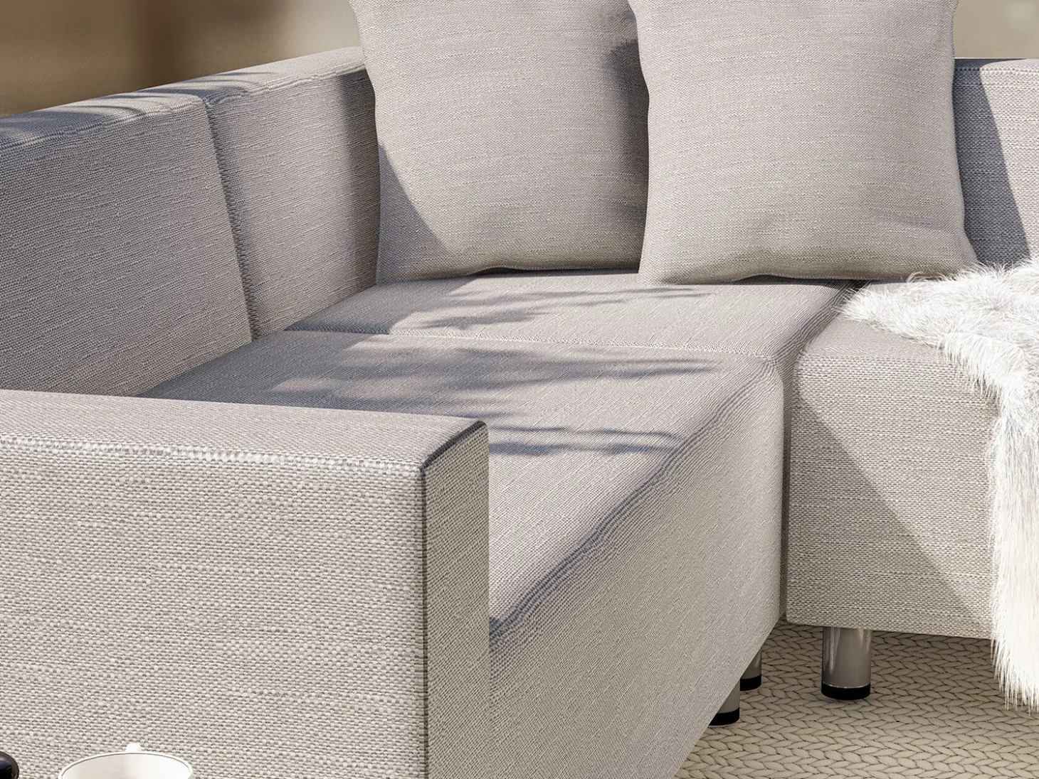 Quick-Dry-Lounge Eck-Sofa, 3-teilig