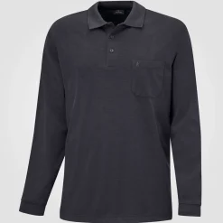 Ragman Herren-Poloshirt langarm uni