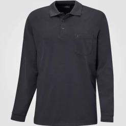 Ragman Herren-Poloshirt langarm uni