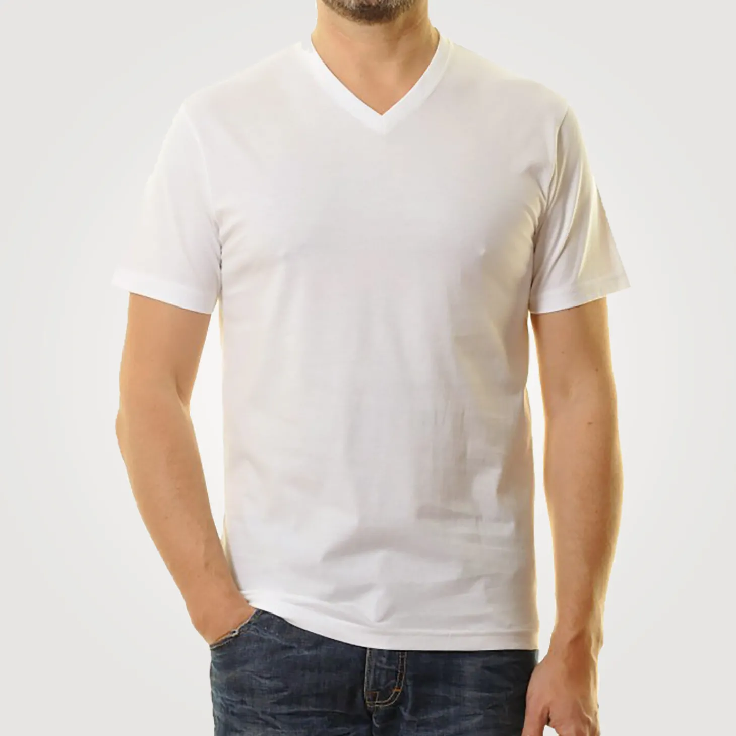 Ragman T-Shirt im DUO-Pack mit V-Ausschnitt