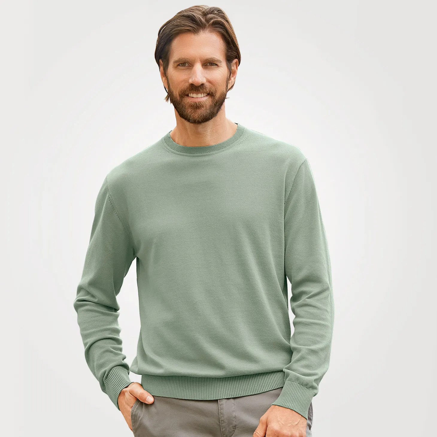 Rundhals-Pullover Baumwolle