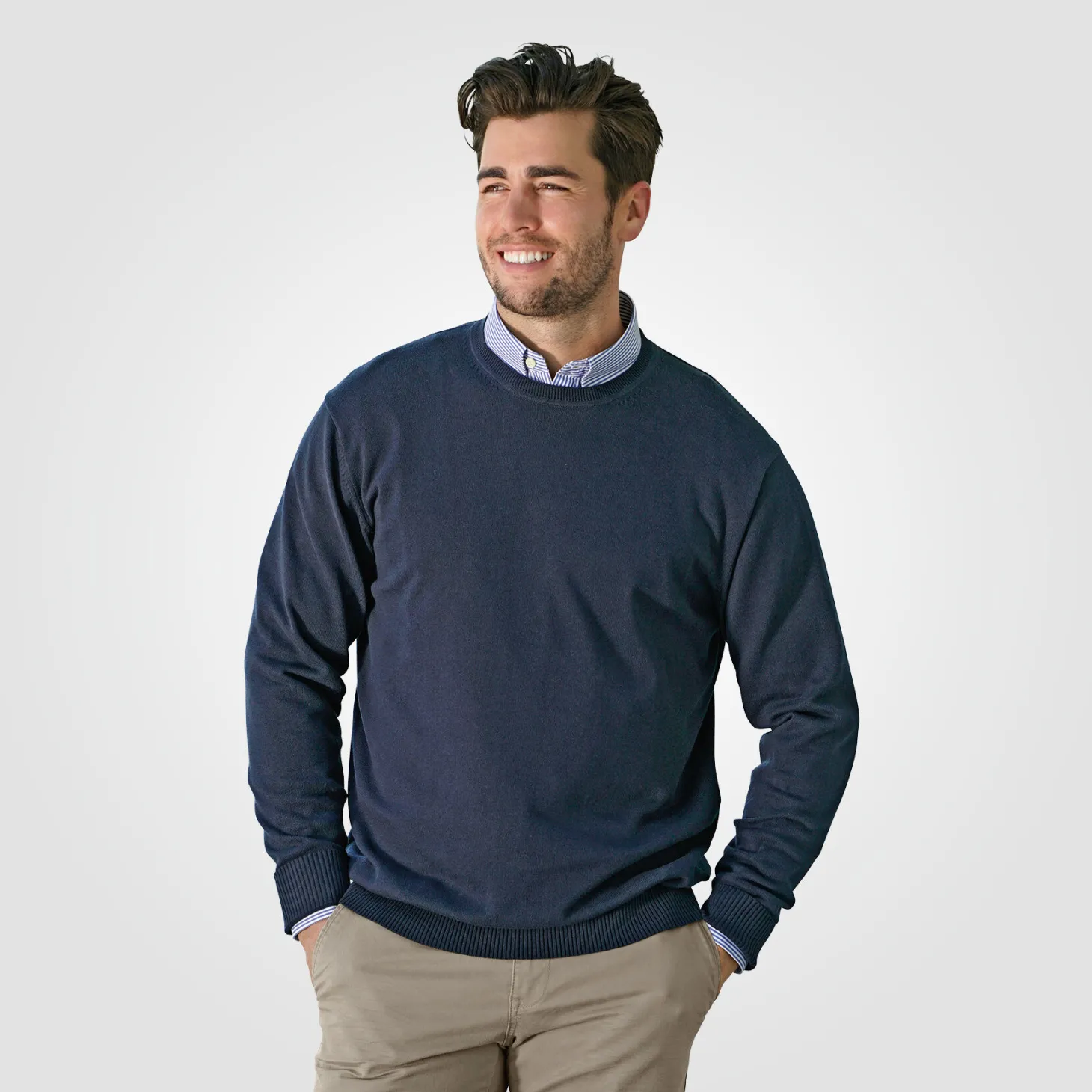 Rundhals-Pullover Baumwolle