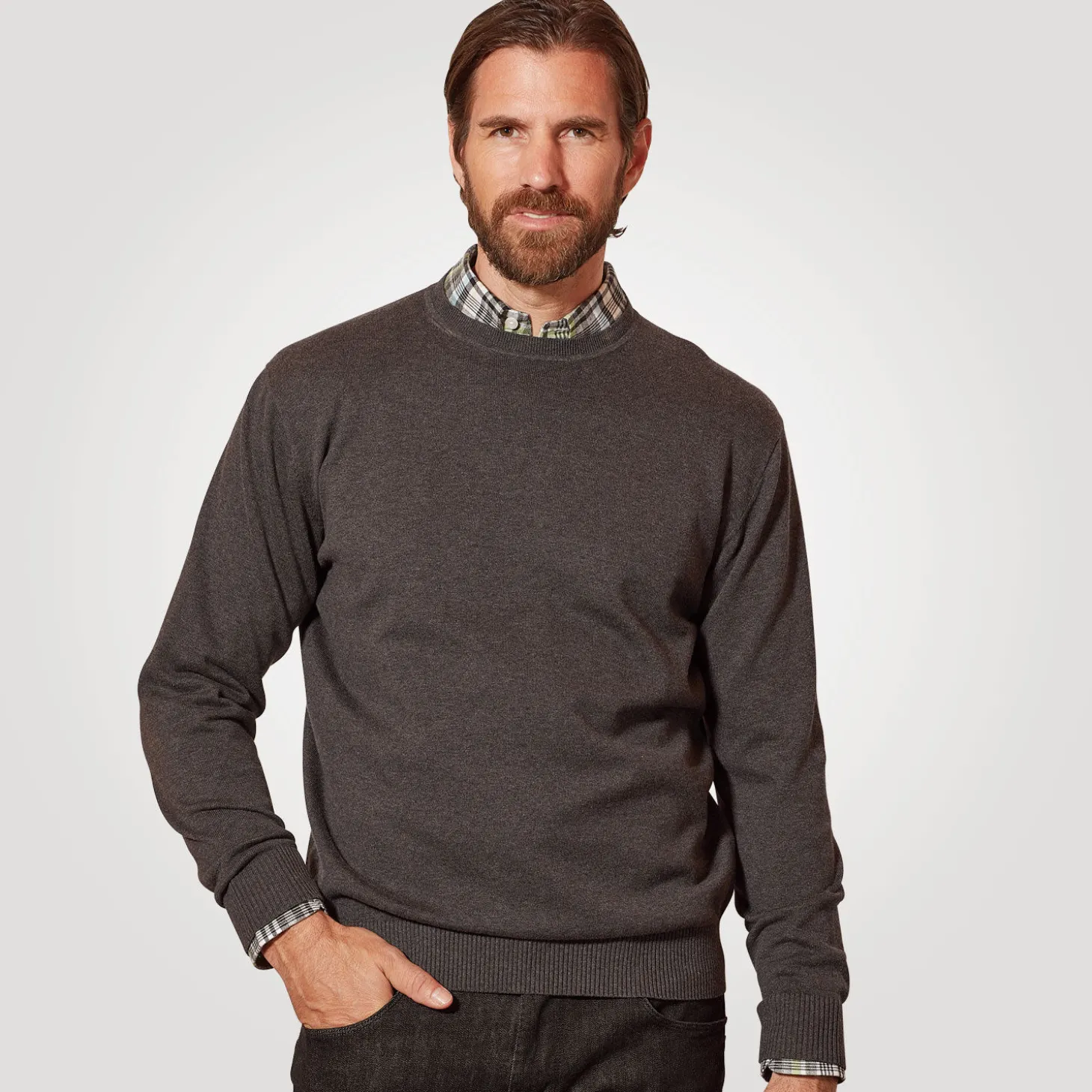 Rundhals-Pullover Baumwolle
