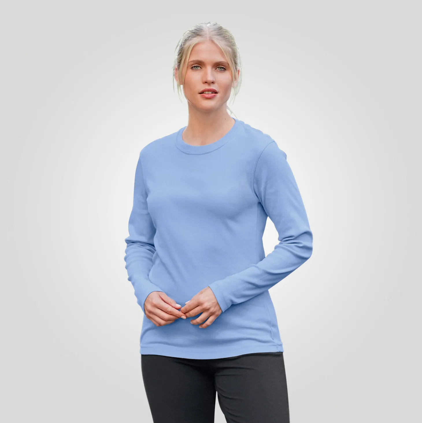 Rundhals-Shirt langarm