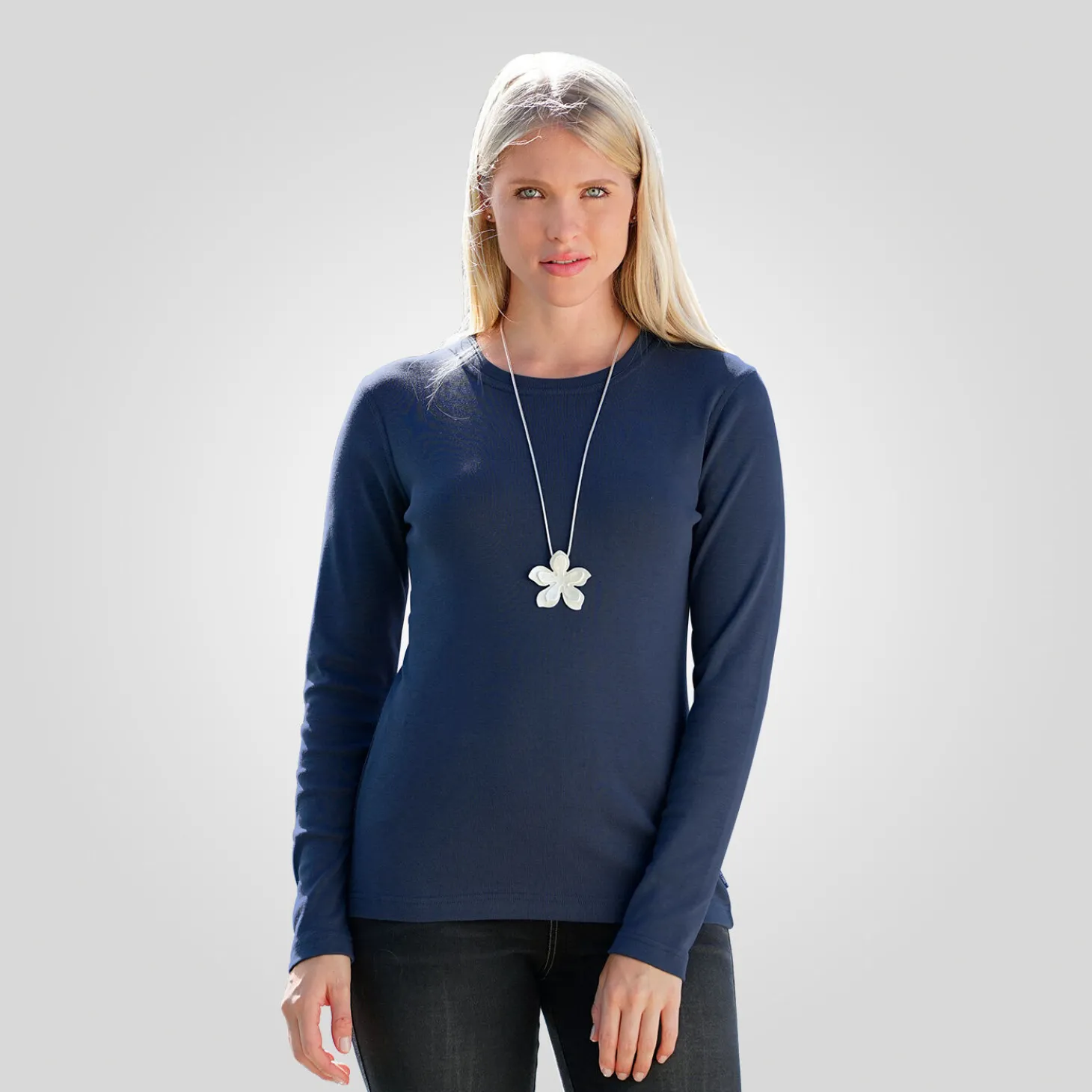 Rundhals-Shirt langarm