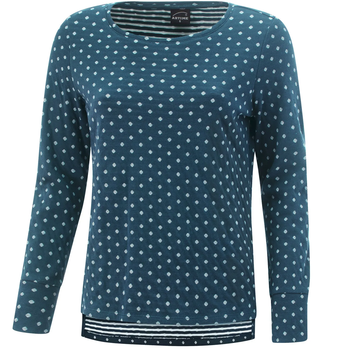 Rundhals-Sweatshirt im Micro-Tupfen-Dessin