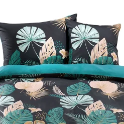 Satin-Bettwäsche mit edlem Gingko-Muster