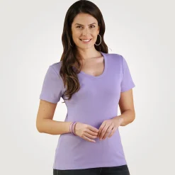 Schlichtes V-Neck Damen T-Shirt