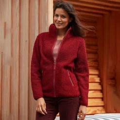Sherpa Fleece Jacke Damen wärmend