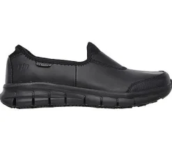 SKECHERS Schlupfschuh aus Leder schwarz