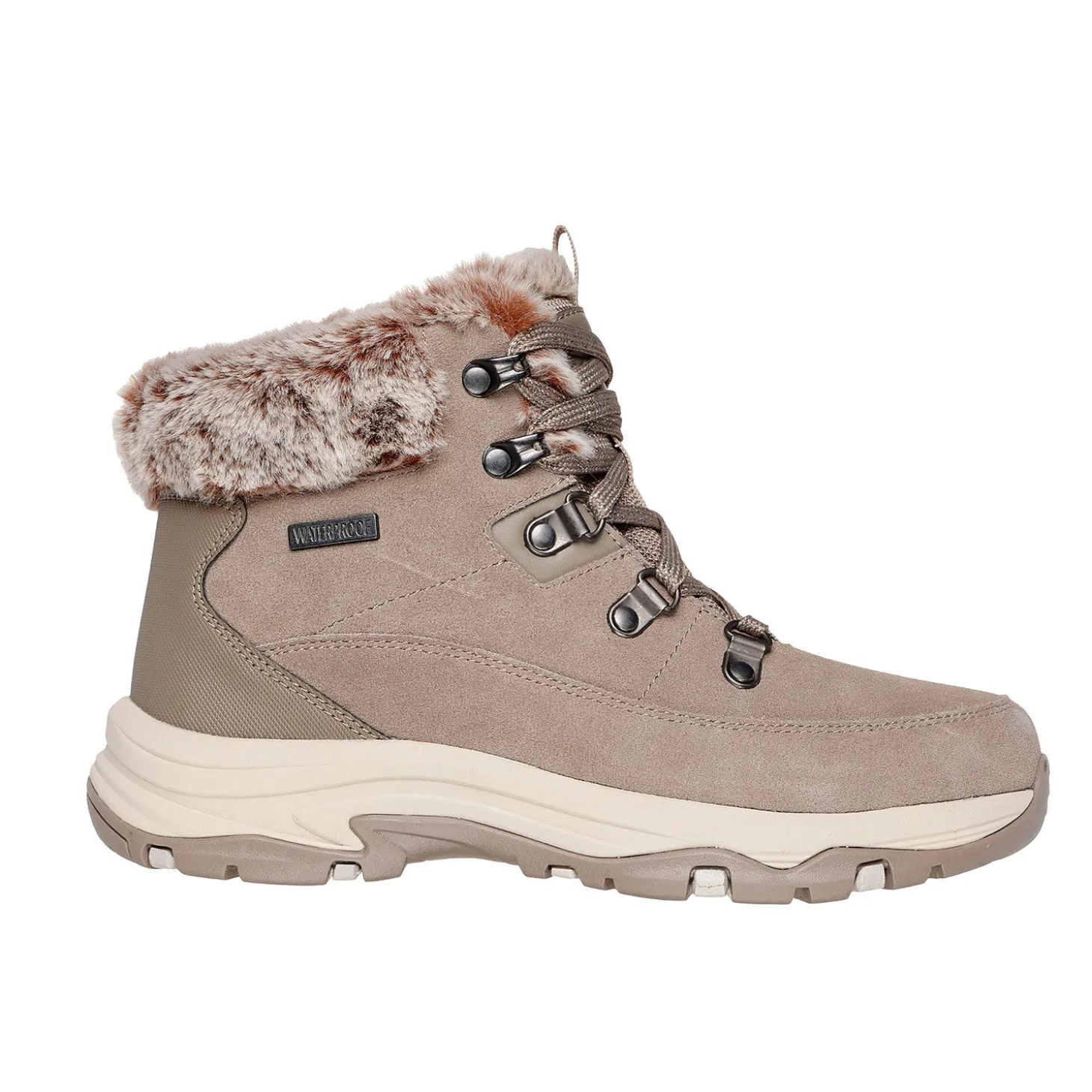 SKECHERS Schnürstiefel für Damen aus Veloursmaterial