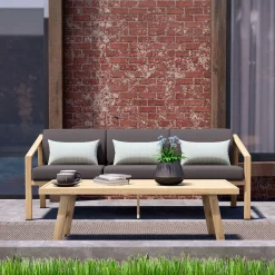 Sofa 2-Sitzer Paris - Alu-Gestell in Holzoptik