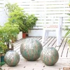 Solar-Laterne mit Blatt-Motiv, LED warmweiss