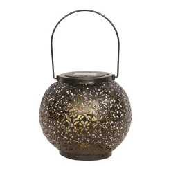 Solar-Laterne mit Ornament, LED warmweiss