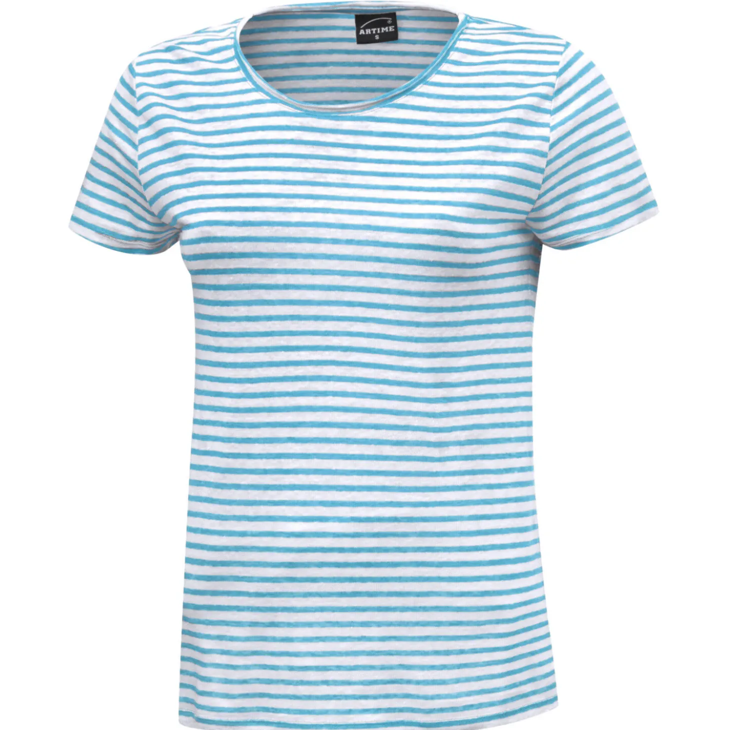 Sommerlich gestreiftes Leinen T-Shirt