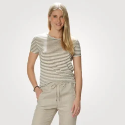 Sommerlich gestreiftes Leinen T-Shirt