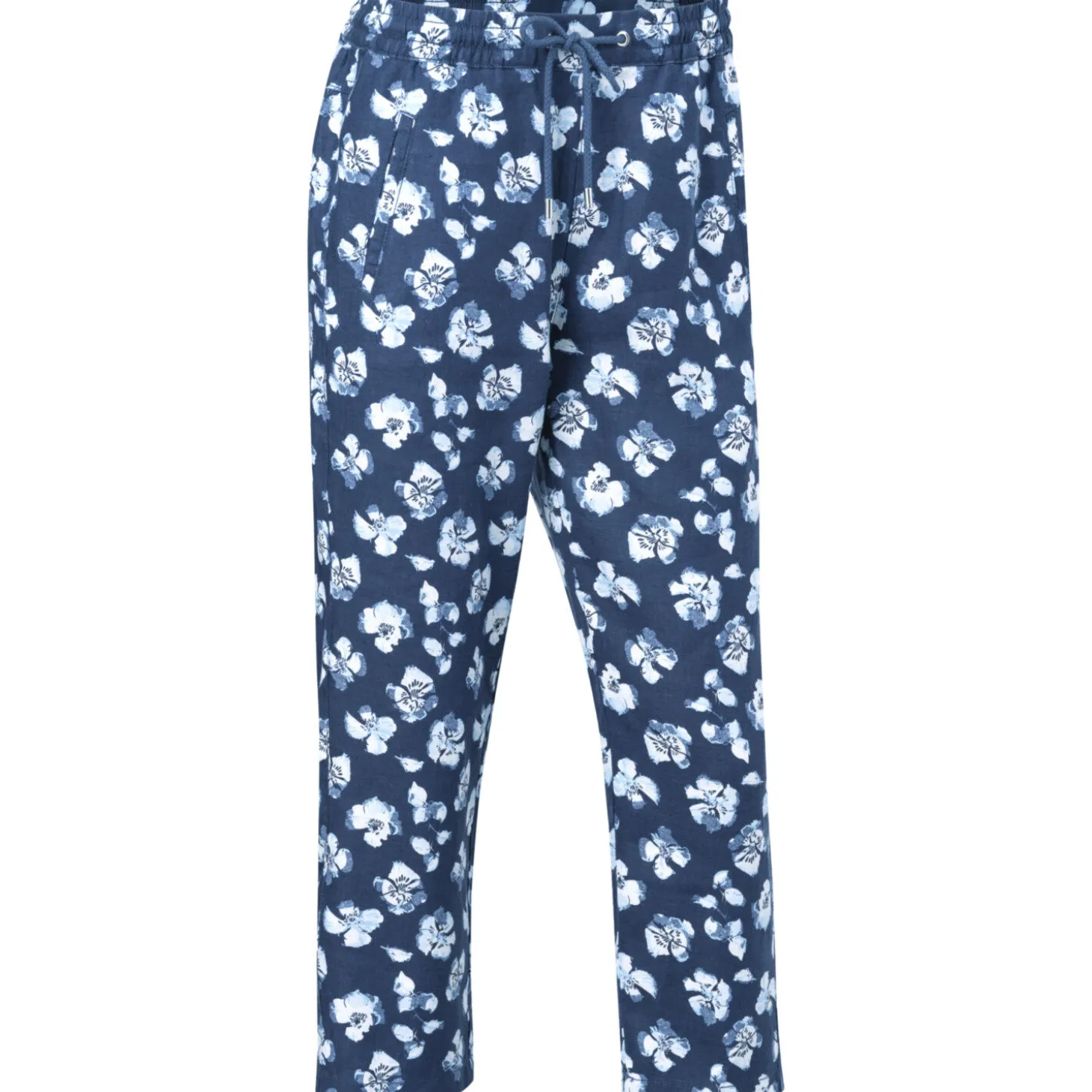 Sommerliche Leinenhose mit Allover-Print