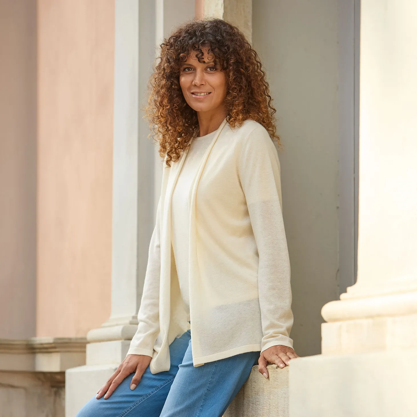 Sommerlicher Cardigan aus Kaschmir-Seide