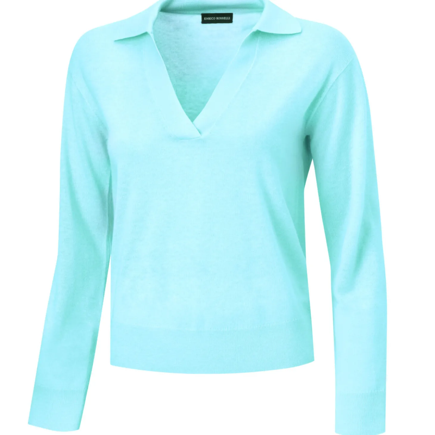 Sommerlicher Pullover mit Polokragen