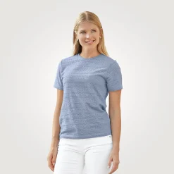 Sommerliches Damen-T-Shirt mit Ajourmuster