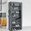 Stoffschrank grau uni mit 8 Tablaren