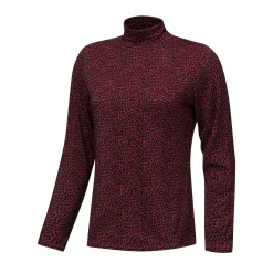 Stretch Rollkragenshirt Damen Animal-Print