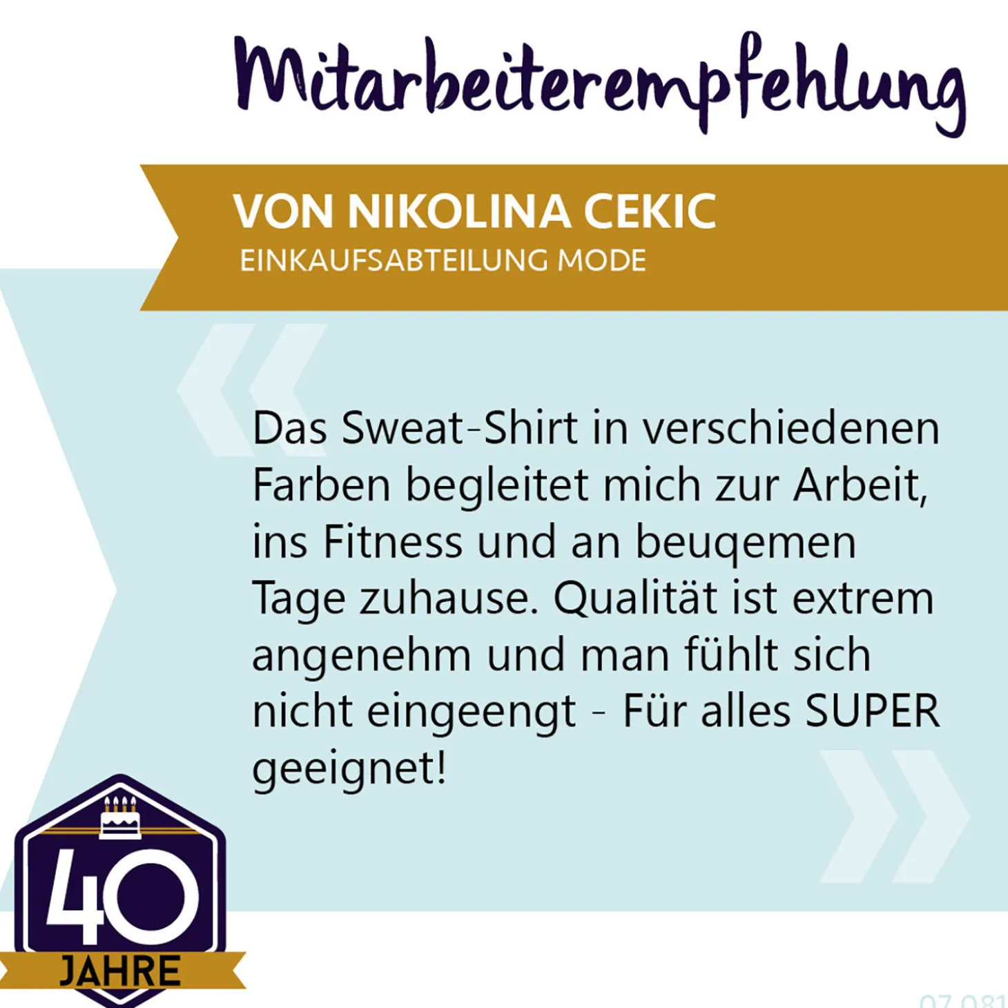 Sweat Shirt mit geradem Saumabschluss