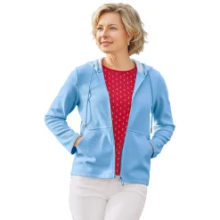 Sweatjacke mit Querrippen-Struktur