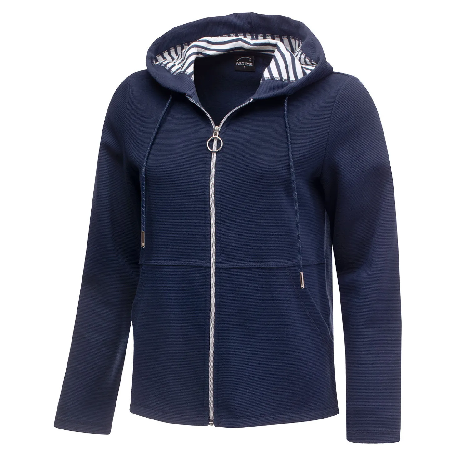 Sweatjacke mit Querrippen-Struktur