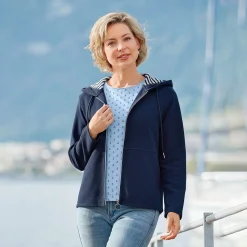 Sweatjacke mit Querrippen-Struktur