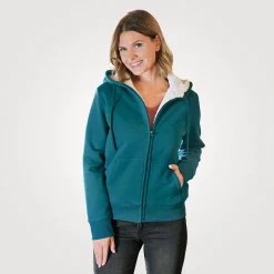 Sweatjacke mit Teddyfleece