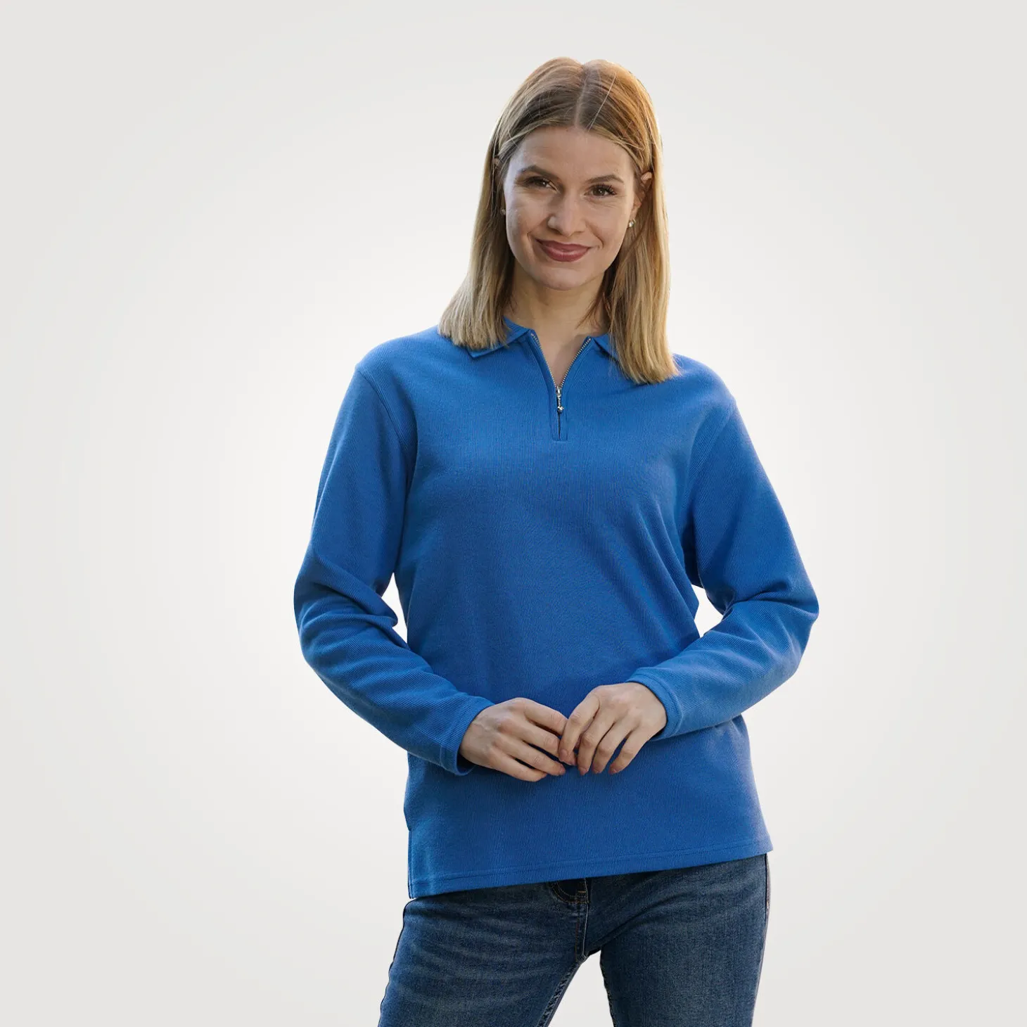 Sweat-Shirt mit feiner Ripp-Optik