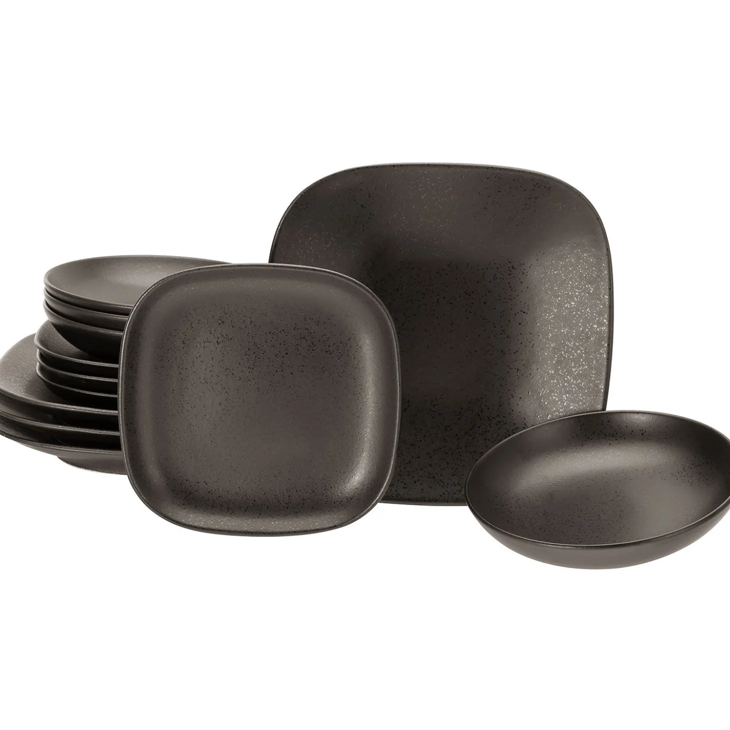 Teller-Set Magic Black Square, 12-teilig