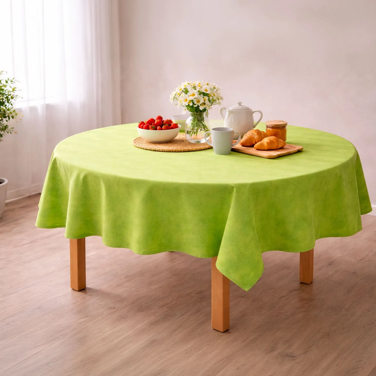 Tischdecke Arabella grün, rund