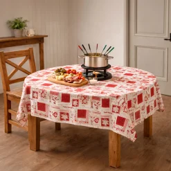 Tischdecke MILANO Edelweiss rund