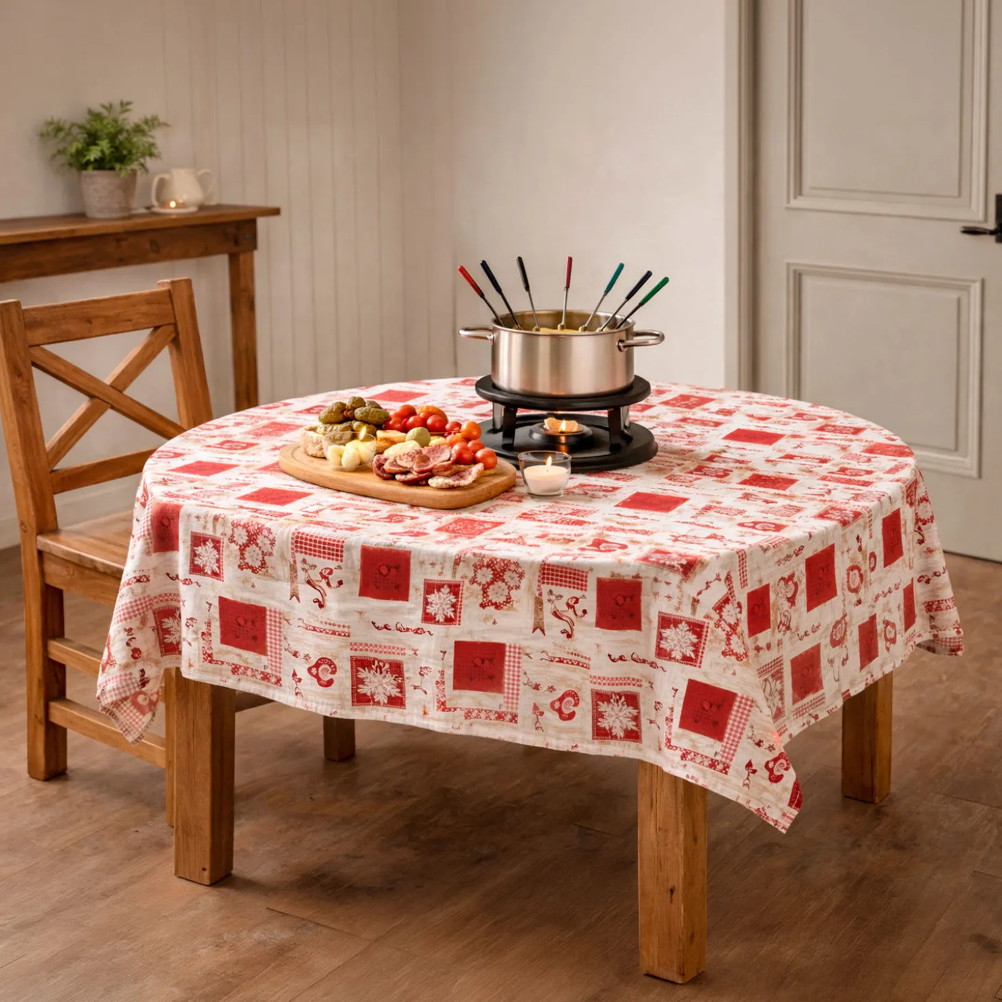 Tischdecke MILANO Edelweiss rund