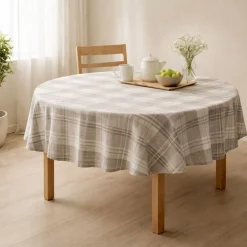 Tischdecke Milano, kariert, rund