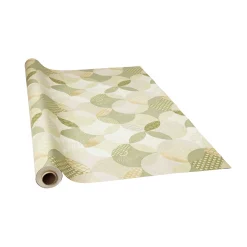 Tischdecke mit feinem Kreismuster in hellen Farbtönen