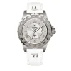 Trauffer Damenuhr mit PU-Lederband Weiss/Silber