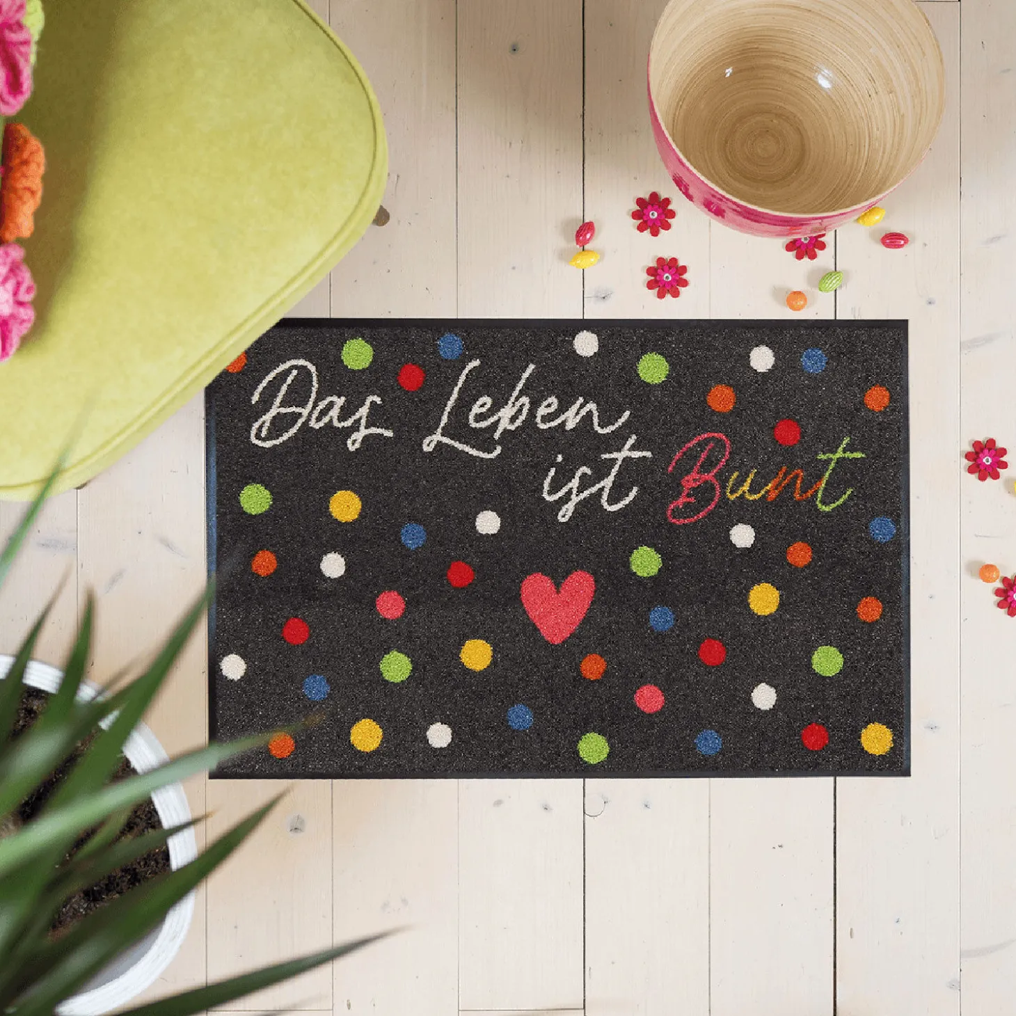 Türmatte Buntes Leben mit bunten Punkten