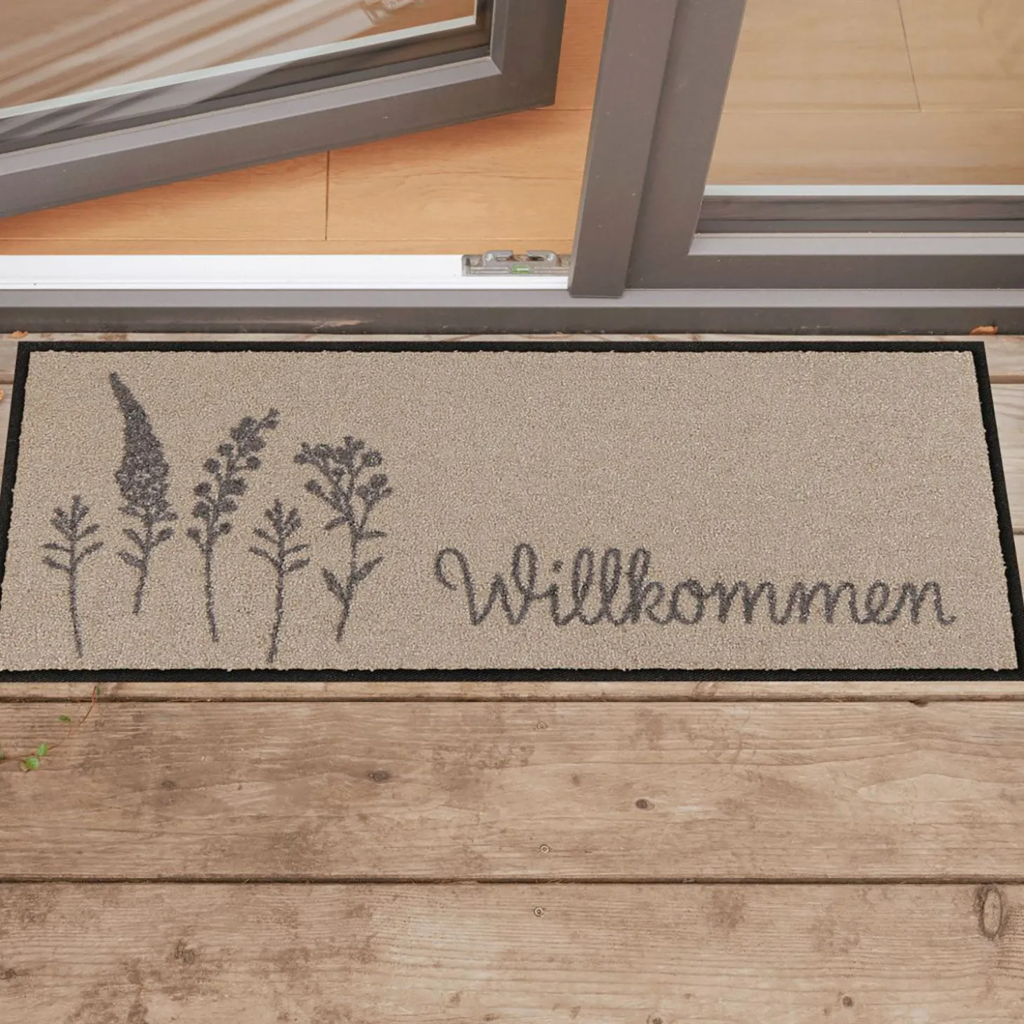 Türvorlage Willkommen Wiese